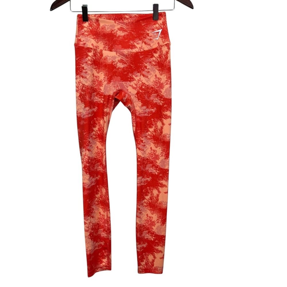 Gymshark Women's High Waisted Training Leggings Size Small Orange Patterned